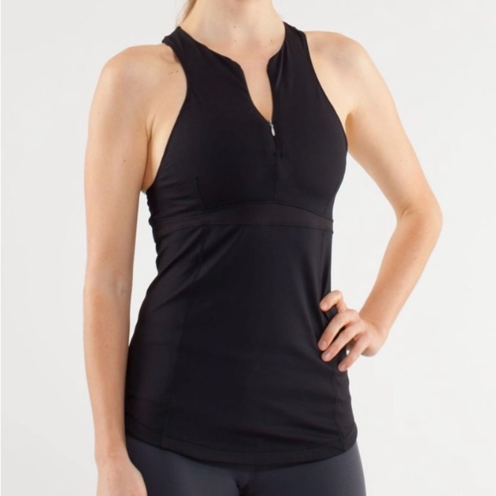 Lululemon high neck zipper front tank top